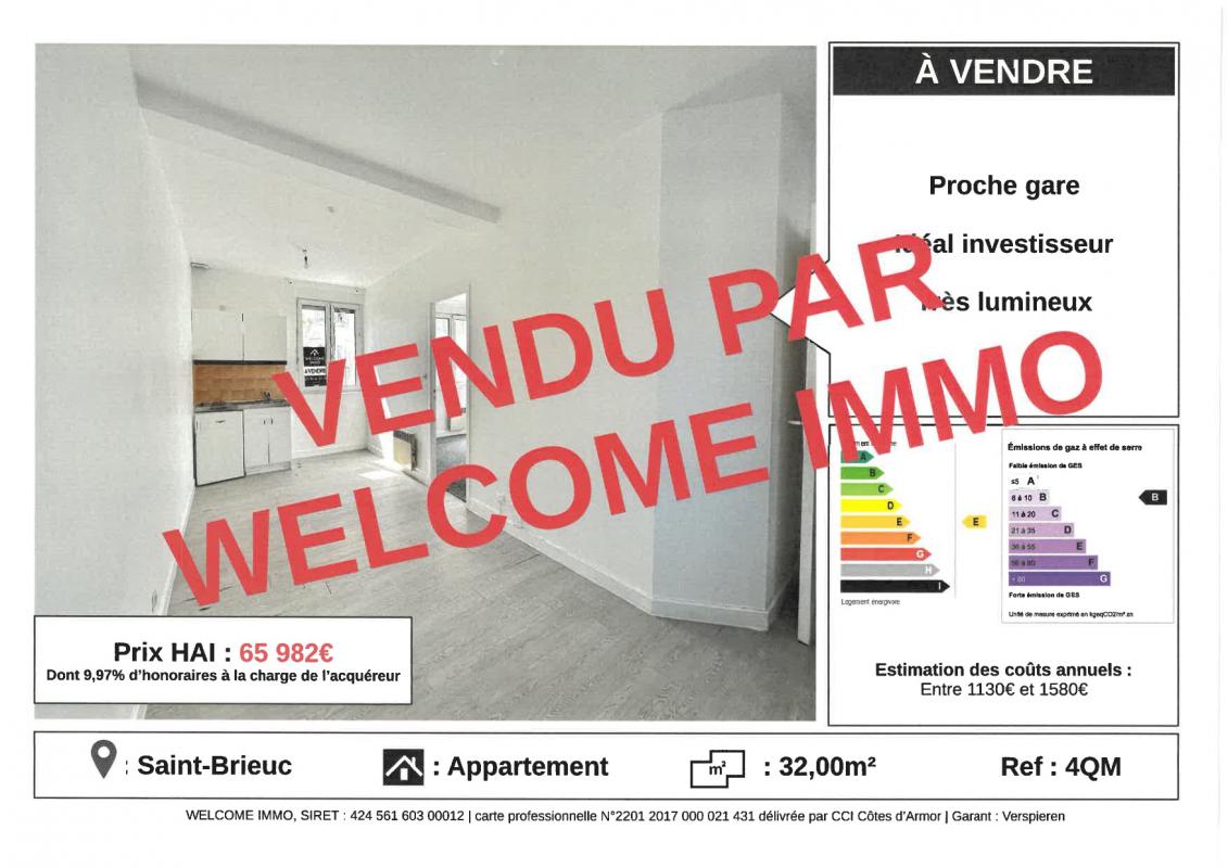 Appartement Type 1, proche gare